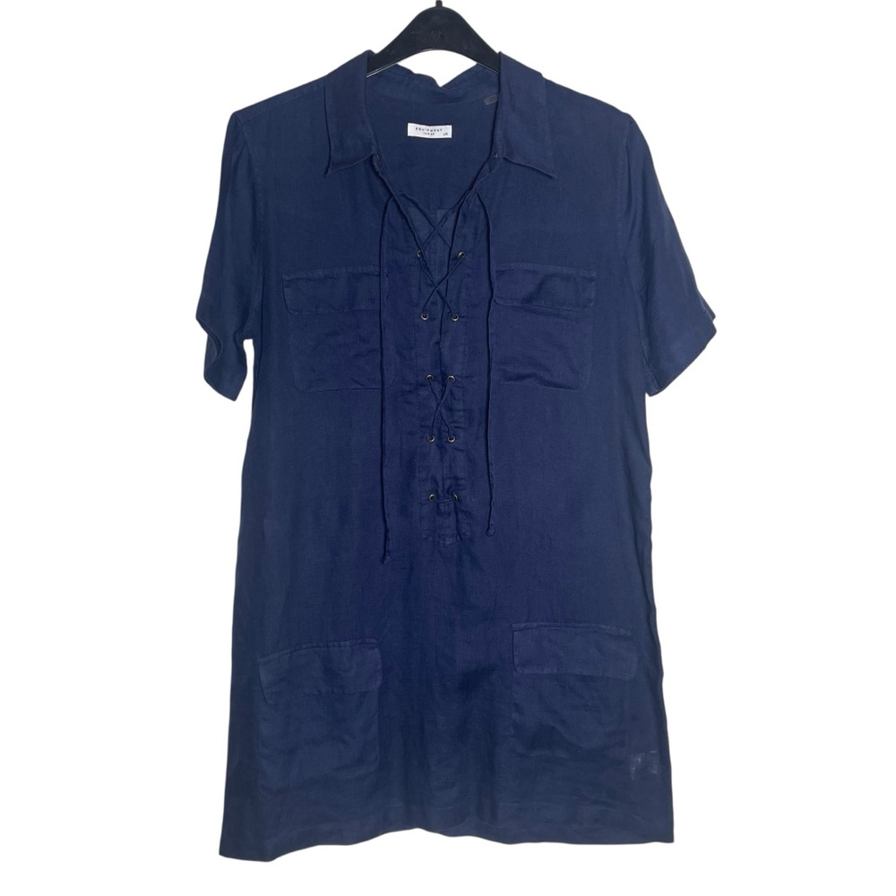 Equipment Navy‎ Linen T-shirt Dress